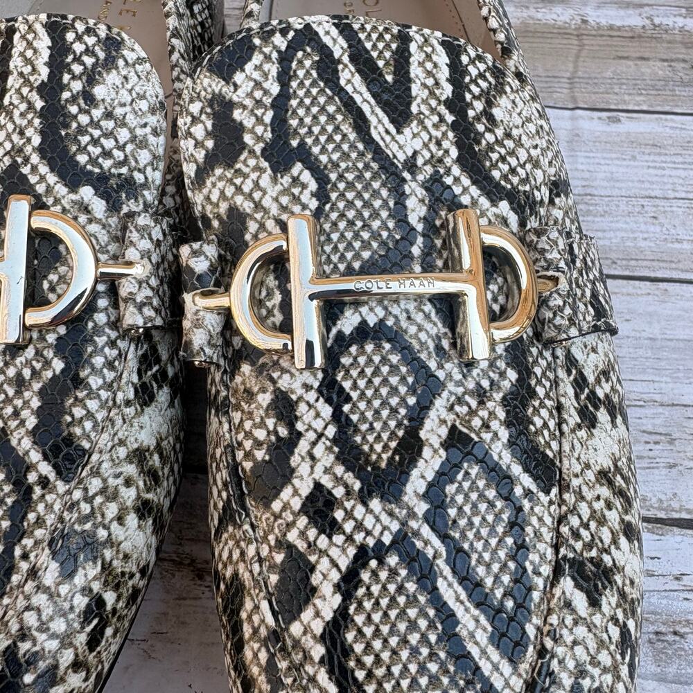 Cole Haan Leather Horse Bit Loafers Sz 8B Python Reptile Embossed‎ Maximalist - Picture 3 of 12